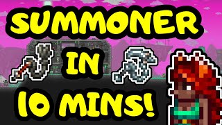 SUMMONER IN 10 MINUTES Terraria 14 Expert Summoner Progression Guide Summoner Loadout Guide [upl. by Nylloc]