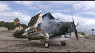 BigIron Beast Douglas AD5 Skyraider Startup Taxi and Flight [upl. by Iba906]