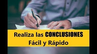 CÓMO HACER LAS CONCLUSIONES DE UN TRABAJO DE INVESTIGACIÓN [upl. by Annavaig]