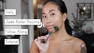 Daily Jade Roller Routine  Follow Along Jade Roller Tutorial [upl. by Rochkind]