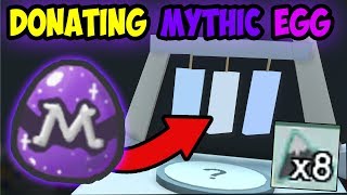 DONATING A MYTHICC EGG TO THE WIND SHRINE OP BOOST  Roblox Bee Swarm Sim [upl. by Notsnhoj]