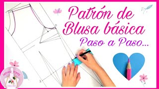 🌸8 COMO TRAZAR UN PATRÓN DE BLUSA BÁSICA SUPER FÁCIL [upl. by Akissej]