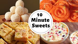 4 Indian Desserts You Can Make In Just 10 Minutes QUICK amp EASY [upl. by Aicnatsnoc]