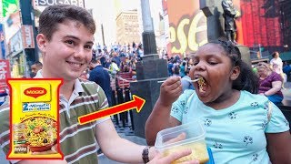 American Strangers Try Indian Maggi for the First Time [upl. by Yggam]