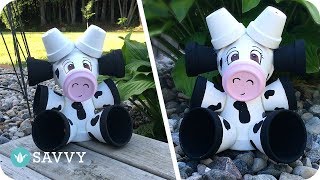 Terra Cotta Cow  Outdoor DIY [upl. by Mcspadden]