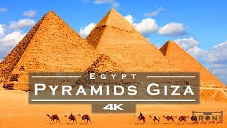 Pyramids  Giza Egypt 🇪🇬 by drone 4K [upl. by Acirdna]