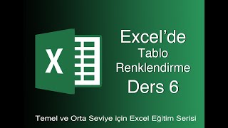 EXCEL DERS 6  TABLO RENKLENDİRME [upl. by Indira]