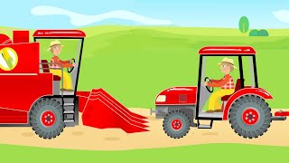 Vide Farmers adventures  Fairy tales Tractors combine harvesters and other agricultural machinery [upl. by Horan]