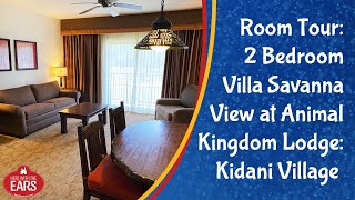 AKL Kidani Village  2 Bedroom Villa Savanna View  Room Tour [upl. by Ahselyt952]