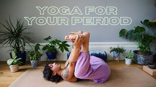 15 MIN YOGA FOR YOUR PERIOD  gentle yoga flow for menstruation [upl. by Keely]