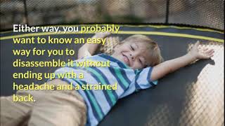 How to disassemble a trampoline the easy way [upl. by Anirtak]