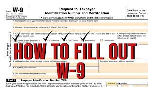 How to complete IRS W9 Form  W 9 Form with examples [upl. by Yedsnil]