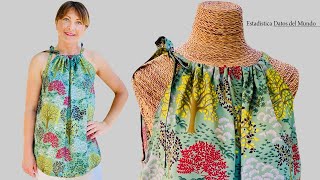 Cómo Hacer Blusa Halter Fácil Con Patrones Incluidos SML [upl. by Sergent]