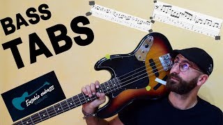 Dire Straits Money For Nothing BASS COVER  TAB  SCORE [upl. by Goodden]