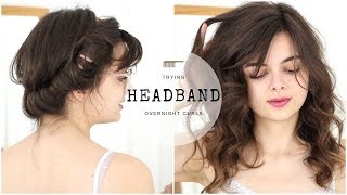 Trying Headband Curls  Overnight Heatless Curling Method [upl. by Brewer]