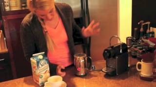 Nespresso Aeroccino Plus Frother Review Frothing Almond Milk [upl. by Ahsimit307]