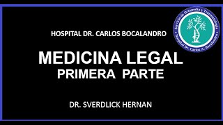 Medicina Legal Primera parte [upl. by Ailenroc42]