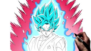 How To Draw Goku SSJ Blue Kaioken  Step By Step  Dragonball [upl. by Maretz]