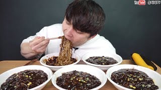 진짜 40시간굶고 짜장면5그릇을 먹어보았습니다 죽다 살았습니다 리얼사운드 먹방 REAL SOUND MUKBANG ASMR SOCIAL EATING [upl. by Godden]