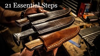 Making 3 Knife Sheaths 21 Essential Steps to Follow [upl. by Betti]