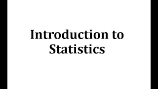 Introduction to Statistics [upl. by Hoban151]