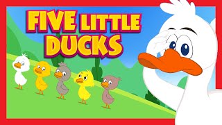 FIVE LITTLE DUCKS  Kids Hut  Tia amp Tofu  5 Little Ducks [upl. by Gothart215]