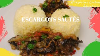 NCA32 ESCARGOTS SAUTÉS  SNAILS IN STEW CAMEROON  QUICK amp EASY RECIPE [upl. by Atiuqahc]